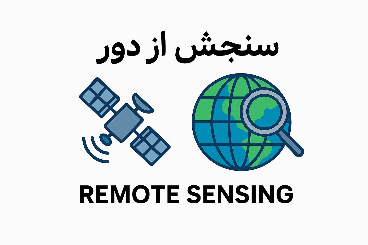 تصویر مفهومی از استفاده از سنجش از دور در پروژه‌های GIS برای تحلیل داده‌های مکانی